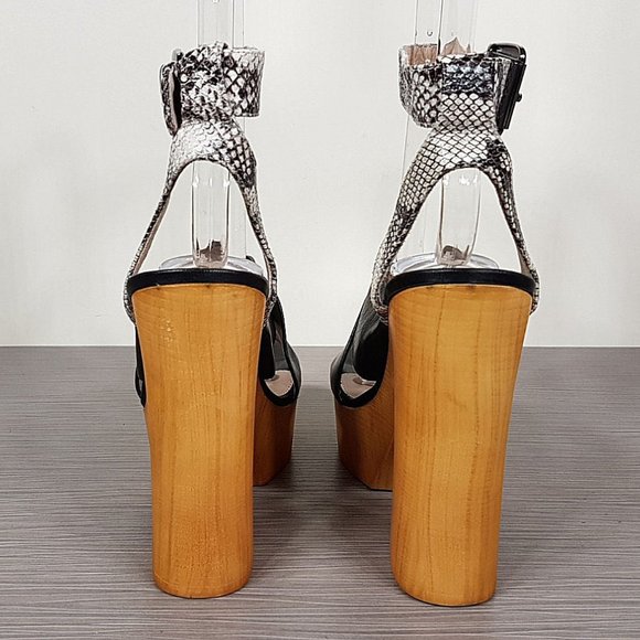 Shellys London Lessty Platform Sandal, Black Leather, Womens Sizes 6.5 & 8.5 - Picture 5 of 10